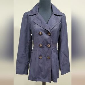 Esprit Dark Blue Trench Coat with Button Accents